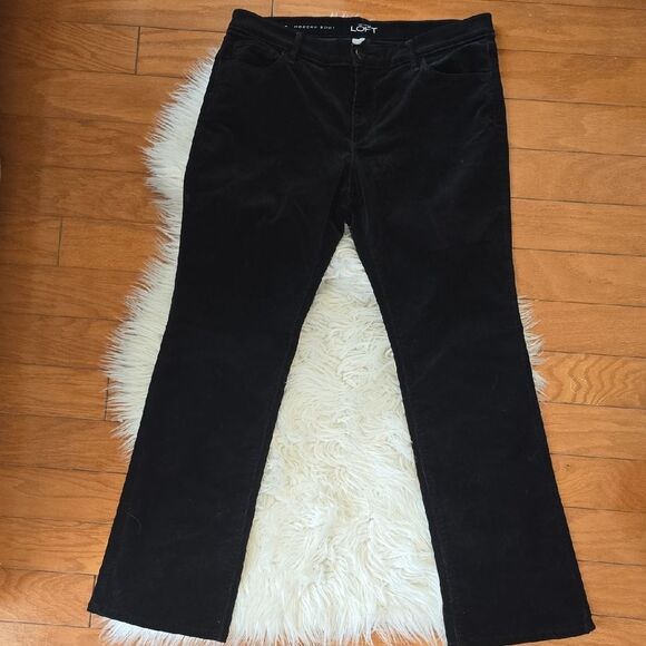 LOFT Women's Black Flare Corduroy Pants - Picture 1 of 3